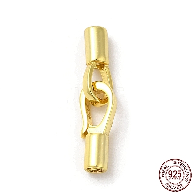 Rack Plating 925 Sterling Silver Fold Over Clasps STER-G038-08G-1