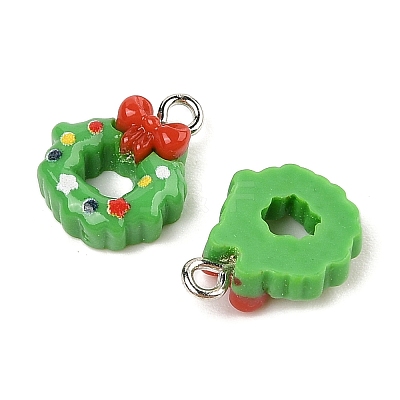 Christmas Theme Opaque Resin Pendants RESI-S08-02O-1