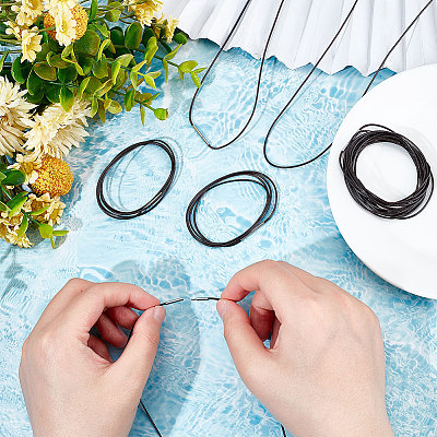 Braided Waxed Polyester Round Cords FIND-WH0136-59A-02-1