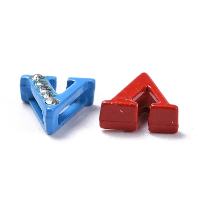 Spray Painted Zinc Alloy Slide Charms ALRI-WH0005-13V-1
