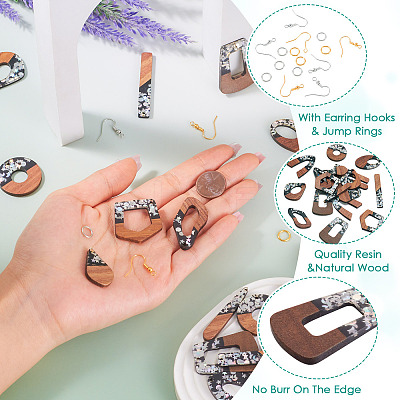 DIY Two Tone Dangle Earring Making Kit DIY-TA0009-01B-1