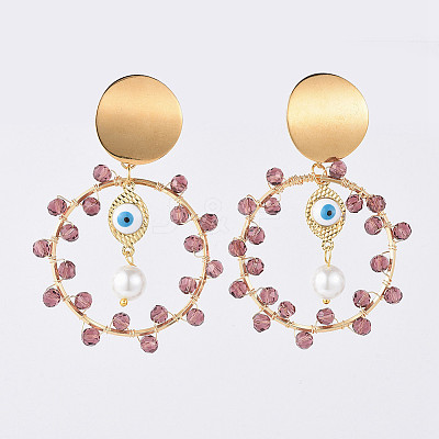 Dangle Stud Earrings EJEW-JE03683-02-1