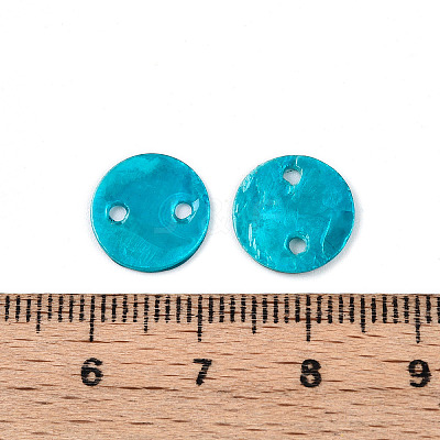 Spray Painted Natural Capiz Shell Connector Charms SSHEL-N039-03-1