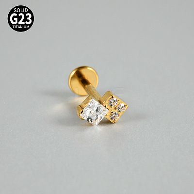 G23 Titanium Micro Pave Cubic Zirconia Cartilage Earrings WG0CACB-08-1
