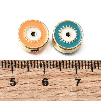 Brass Enamel Beads KK-CBA0E55-04G-1