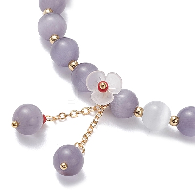 Cat Eye Beads Stretch Bracelets for Women BJEW-TA00691-04-1
