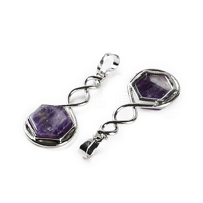 Natural Amethyst Pendants G-F777-05P-07-1