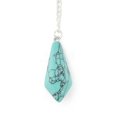 Synthetic Turquoise Cone Pointed Dowsing Pendulums G-A249-02S-05-1