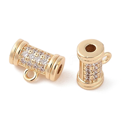 Brass Pave Clear Cubic Zirconia Beads KK-N256-08G-E-1