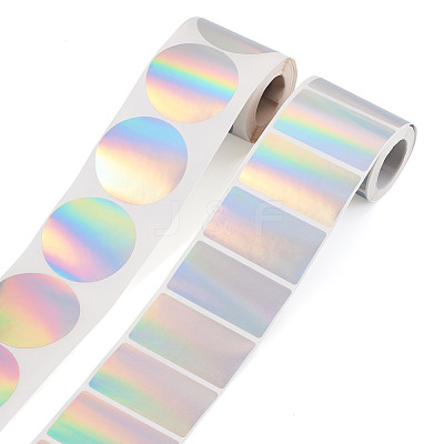 2 Rolls 2 Styles Vinyl Plastic Printable Holographic Stickers OFST-TA0001-11B-1