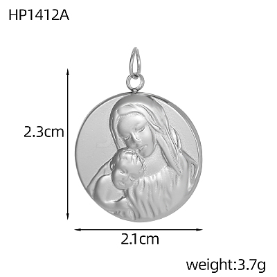 304 Stainless Steel Pendants LS-STAS-OY005-42P-01-1