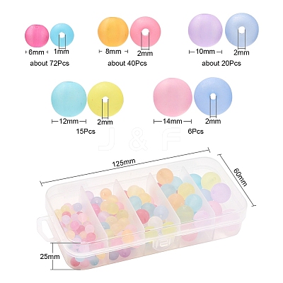 153 Pcs 5 Style Transparent Acrylic Ball Beads FACR-YW0001-03-1