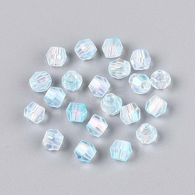 Transparent Spray Painted Glass Beads EGLA-N018-4mm-06-1
