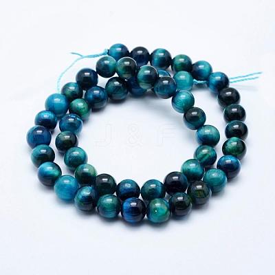 Natural Tiger Eye Beads Strands G-K203-87-8mm-1