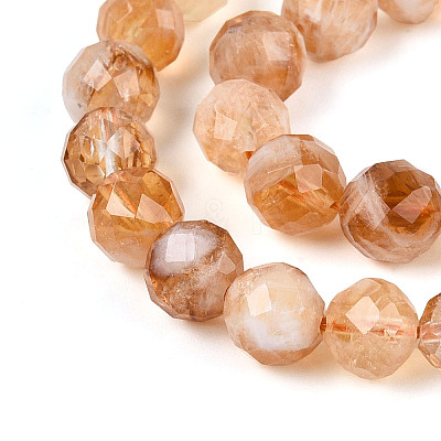 Natural Citrine(Heated) Beads Strands G-S345-6mm-18-01-1