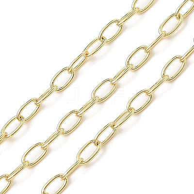 Rack Plating Oval Brass Curb Chains CHC-A010-01G-06-1