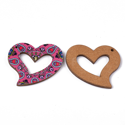Printed Basswood Pendants X-WOOD-S045-012A-1