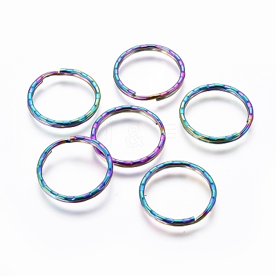 Ion Plating(IP) 304 Stainless Steel Split Key Rings LS-STAS-G201-09A-M-1