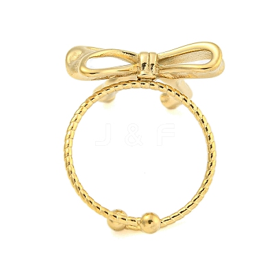 Ion Plating(IP) 304 Stainless Steel Open Cuff Rings for Women RJEW-S409-01G-03-1