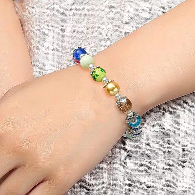 200Pcs 10 Styles Tibetan Style Alloy Bead Caps TIBE-CJ0001-22-1