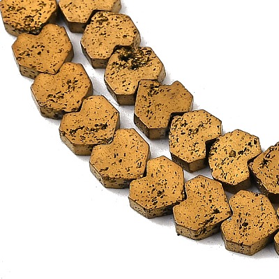 Electroplated Natural Lava Rock Beads Strands G-K388-04A-02-1