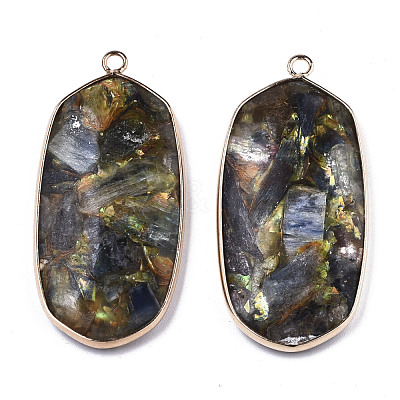 Assembled Synthetic Pyrite and Kyanite/Cyanite/Disthene Pendants G-R481-08-1