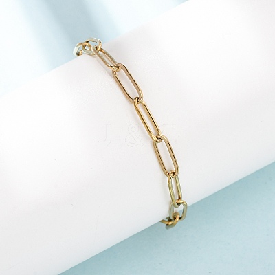 4MM 304 Stainless Steel Paperclip Chain Bracelets SA-CBA4160-22G-1