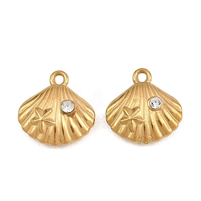 304 Stainless Steel with Crystal Rhinestone Charms RB-CBABFDA-11F-G-1