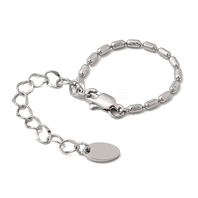 Brass Column Link Chain Bracelet Making AJEW-B189-01P-1