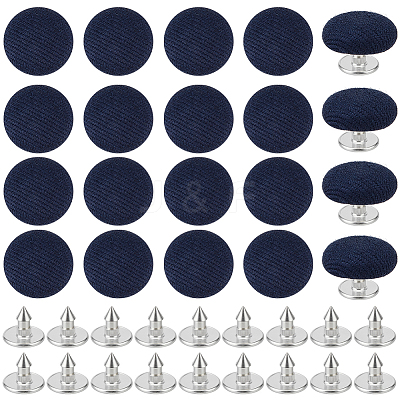 24Pcs Pure Cotton Covered Iron Buttons BUTT-BC0001-19A-1