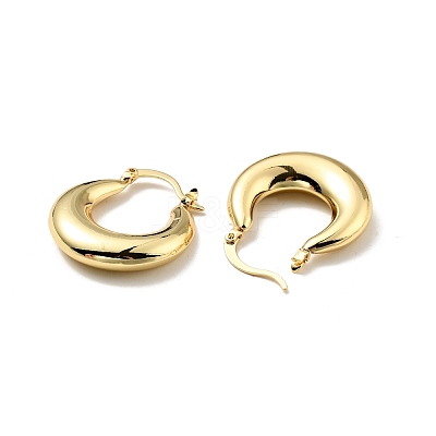 Rack Plating Brass Chunky Hoop Earrings for Women EJEW-G288-35F-G-1
