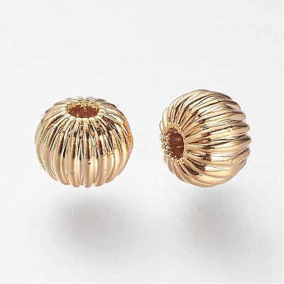 Brass Corrugated Beads KK-S314-4mm-13G-1