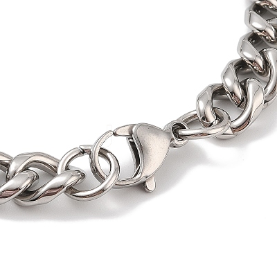 Ion Plating(IP) 304 Stainless Steel Tree of Life Link Chain Bracelets for Men BJEW-B096-43AS-1