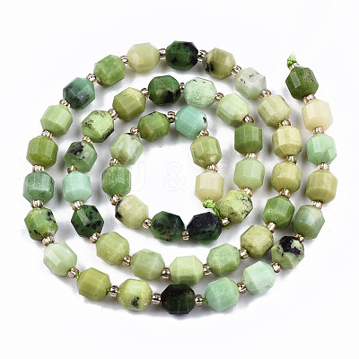 Natural Green Opal Beads Strands G-S362-065A-1