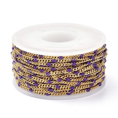 Ion Plating(IP) 304 Stainless Steel Enamel Curb Chains CHS-P013-01G-05-1