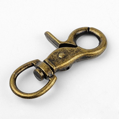 Tibetan Style Alloy Lobster Swivel Clasps X-PALLOY-D349-AB-1