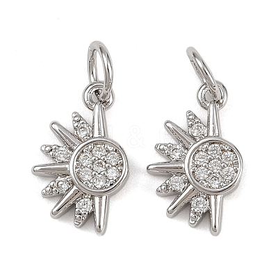 Brass Micro Pave Cubic Zirconia Pendants KK-B150-02P-01-1