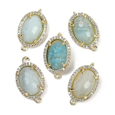 Natural Flower Amazonite Faceted Oval Links G-B126-07G-15-1