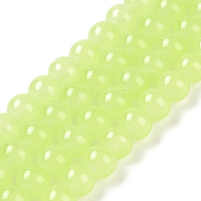 Imitation Jade Glass Beads Strands DGLA-S076-8mm-17-1