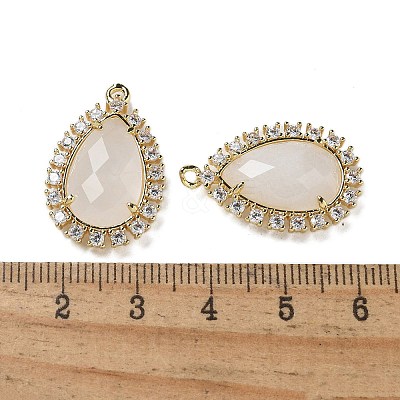 Natural Quartz Crystal Faceted Teardrop Pendants G-I375-01G-06-1