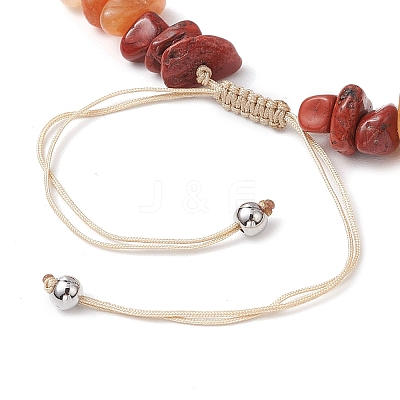 7Pcs Chakra Theme Natural & Synthetic Mixed Gemstone Chips Braided Beads Bracelets BJEW-JB11324-1