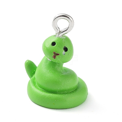 Opaque Resin Pendants X-RESI-Z014-01G-1