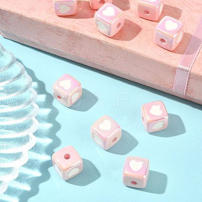 10Pcs Opaque Acrylic Enamel Beads ACRC-FS0001-02F-1