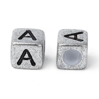 Plated Acrylic Beads SACR-JQ0001-04AS-1