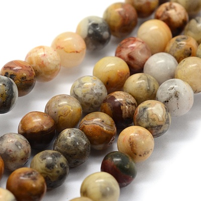 Natural Crazy Lace Agate Beads Strands G-G763-10-8mm-1
