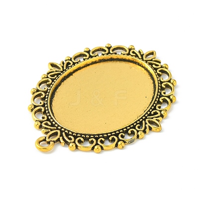 Tibetan Style Pendant Cabochon Settings TIBEP-G007-AG-1