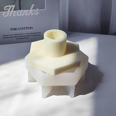 Hexagon Candlestick Food Grade Silicone Molds DIY-D071-04-1