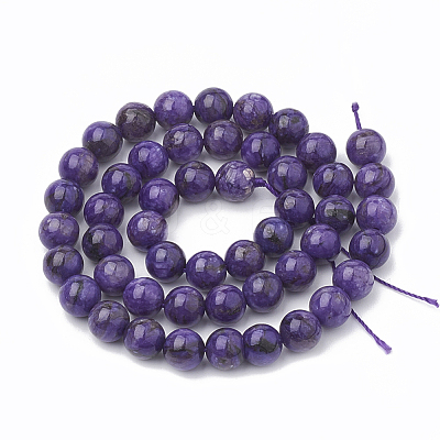 Natural Chalcedony Beads Strands G-S333-6mm-011-1