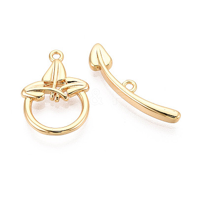 Brass Toggle Clasps KK-T077-02G-1