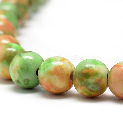 Synthetic Ocean White Jade Beads Strands G-S254-6mm-C02-1